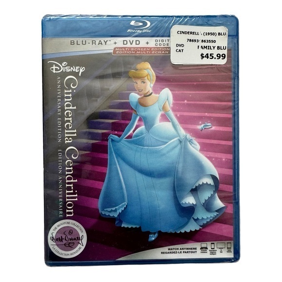 Disney Other - Disney Cinderella Bluray DVD Anniversary Edition Signature Collection Sealed New